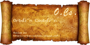 Orbán Csobán névjegykártya