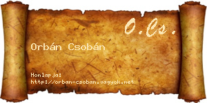Orbán Csobán névjegykártya